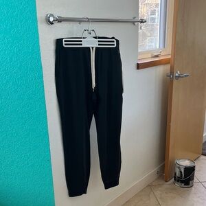 Vuori Black Joggers with White Drawstring